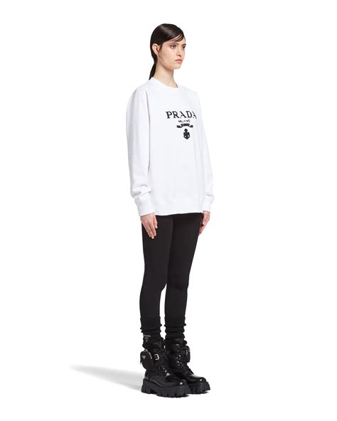 Felpa Prada Milano NUOVA, oversize con logo bianco e nero .